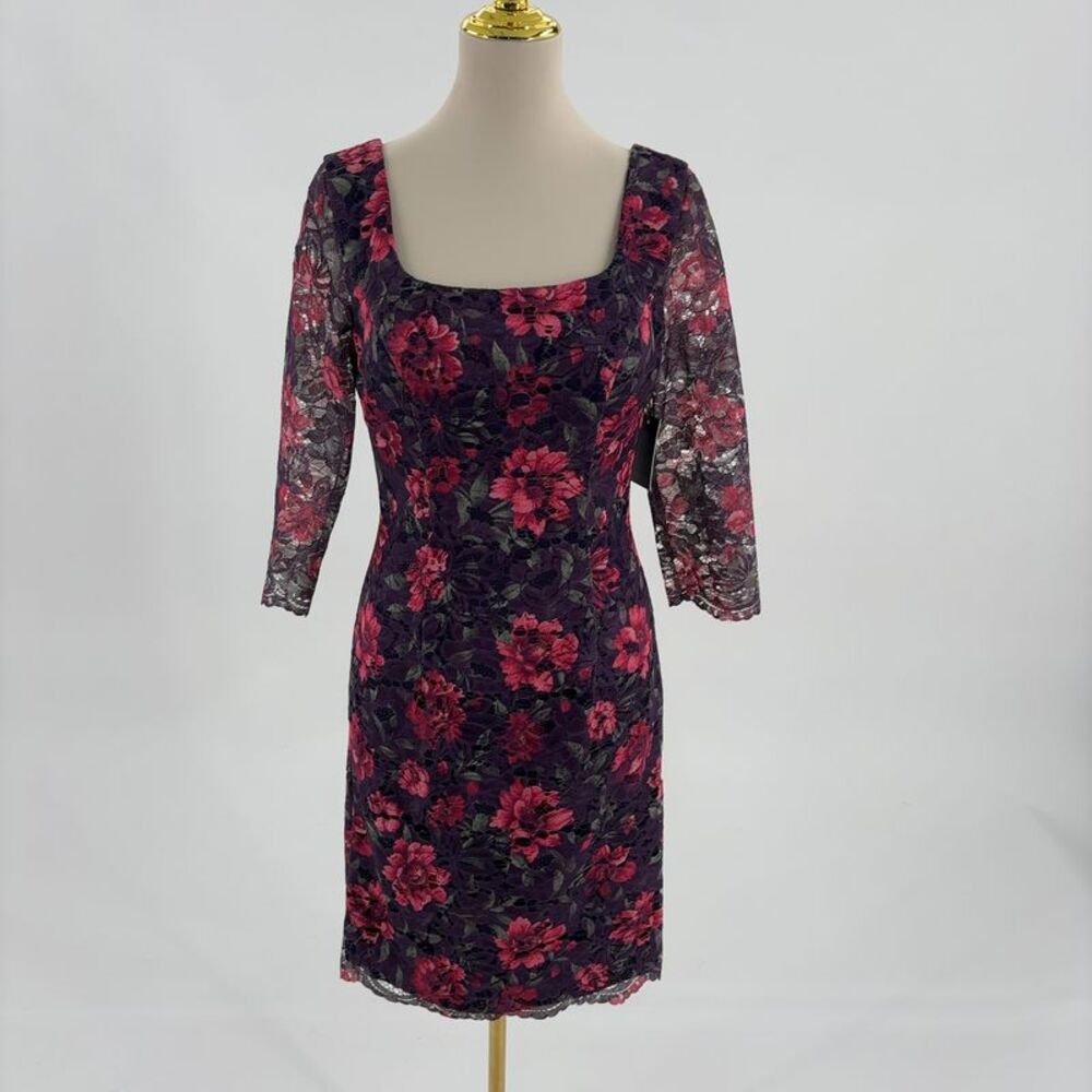 Rene Ruiz Stretch Lace Midi Dress